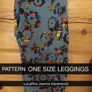 New LuLaRoe OS Blue Floral Leggings